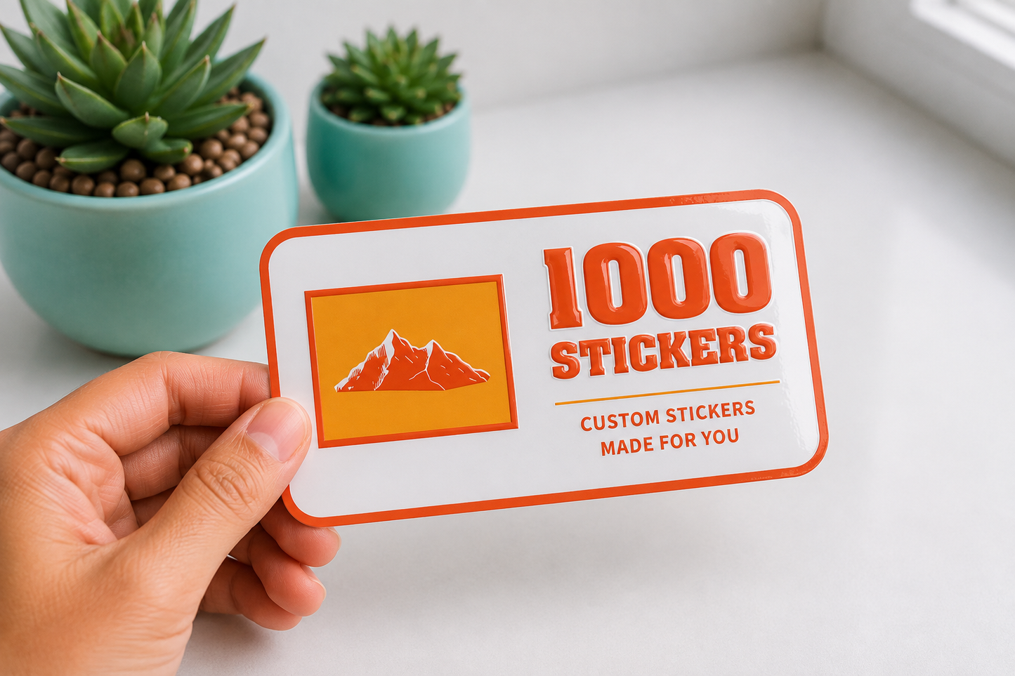 Custom Rounded Rectangle Spot UV Stickers | 1000 Stickers
