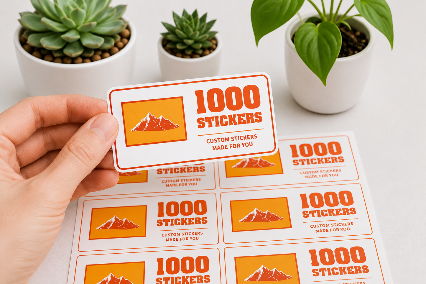 Custom Rounded Rectangle Sheet Stickers | 1000 Stickers