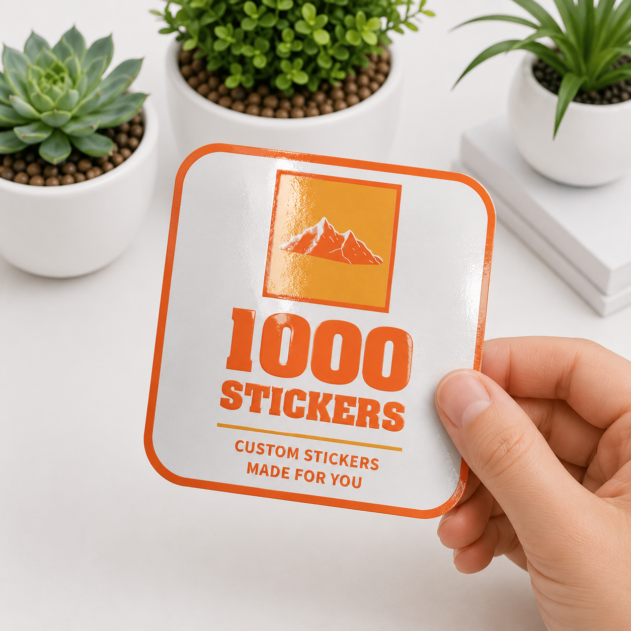 Custom Rounded Square Spot UV Stickers | 1000 Stickers