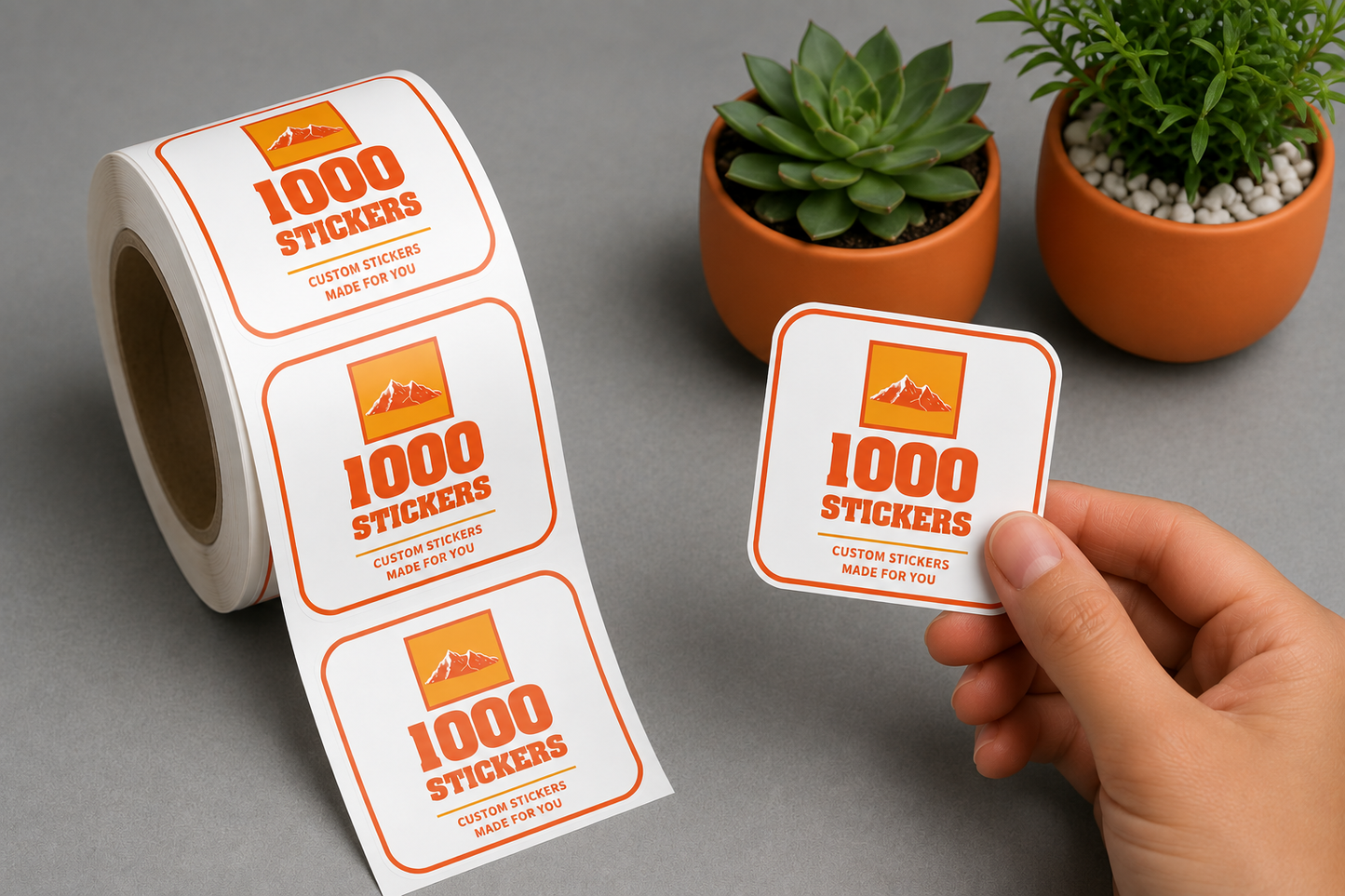 Custom Rounded Square Roll Label Stickers | 1000 Stickers