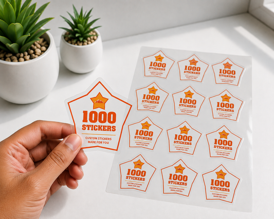 Custom Shape Clear Sheet Labels | 1000 Stickers