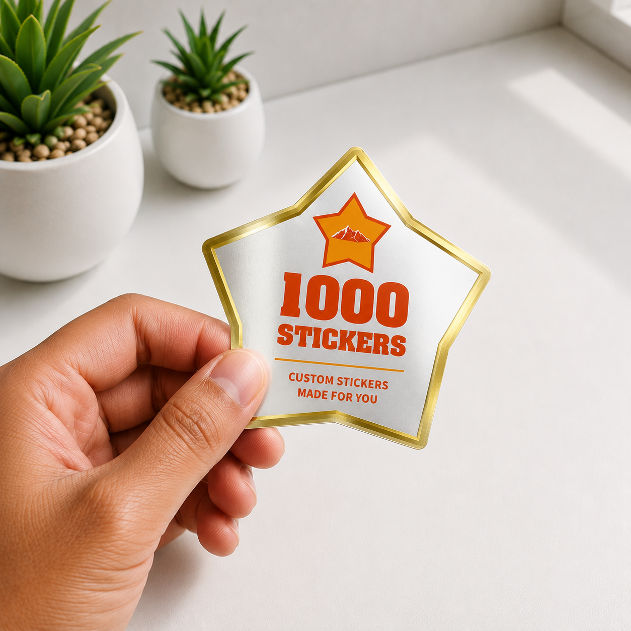 Custom Shape Gold Foiling Stickers | 1000 Stickers