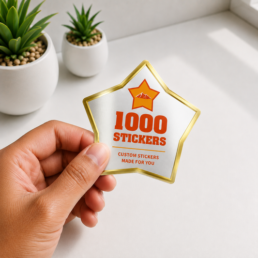 Custom Shape Gold Foiling Stickers | 1000 Stickers