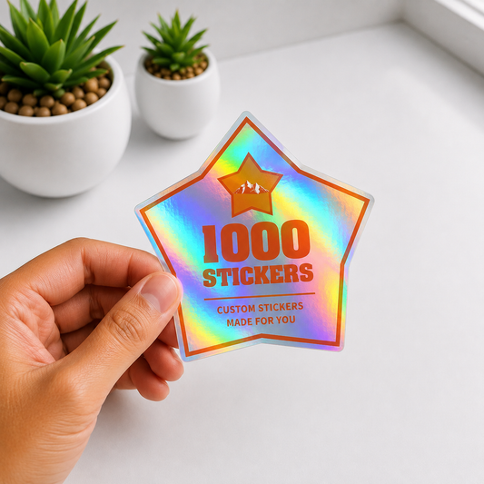 Custom Shape Holographic Stickers | 1000 Stickers (Colour)
