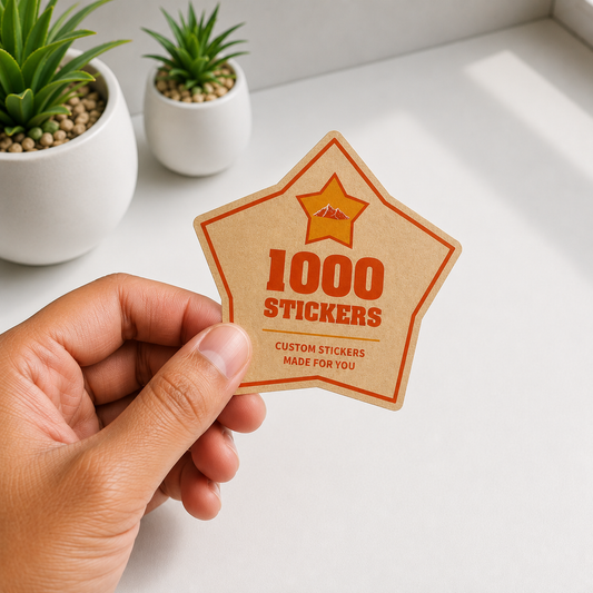 Custom Shape Kraft Paper Stickers | 1000 Stickers