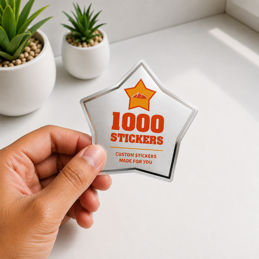 Custom Shape Silver Foiling Stickers | 1000 Stickers