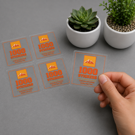 Custom Square Clear Stickers | 1000 Stickers