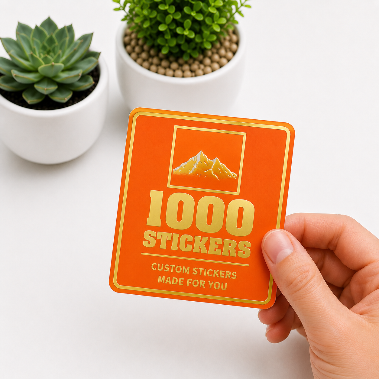 Custom Square Gold Foiling Stickers Colour Paper Sheets | 1000 Stickers