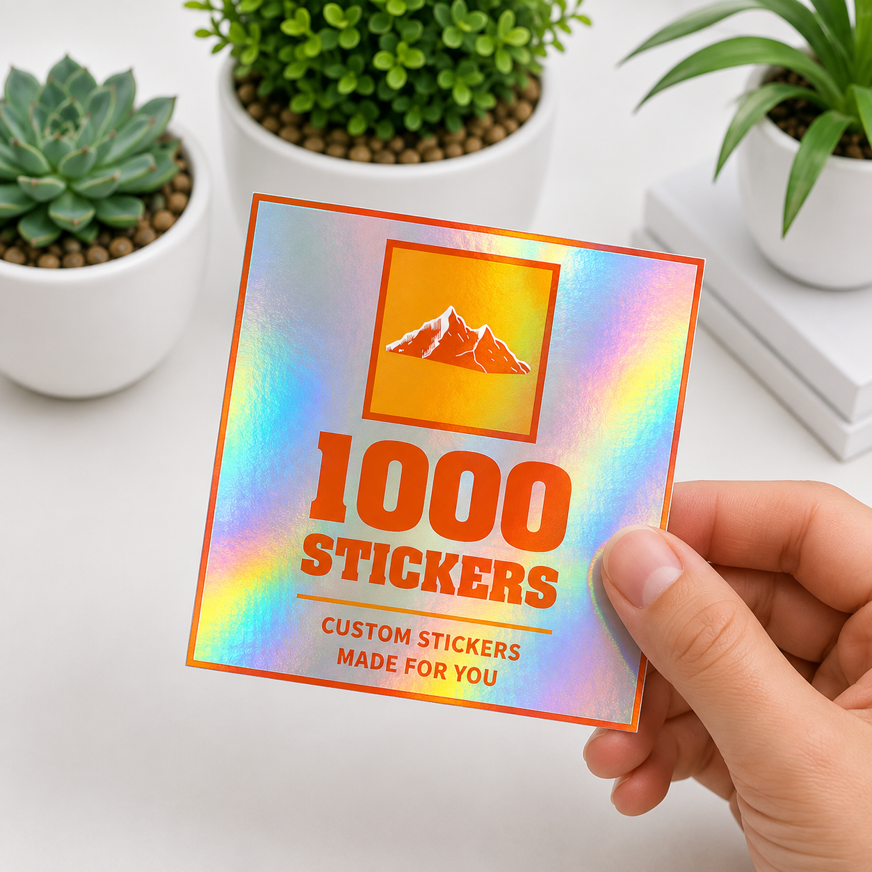 Custom Square Holographic Stickers | 1000 Stickers (Colour)