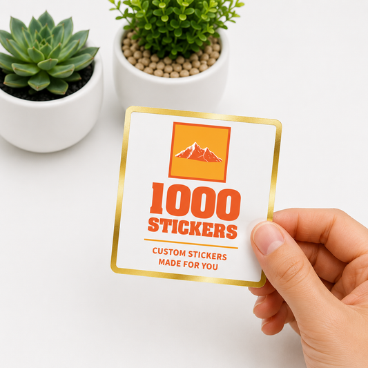 Custom Square Gold Foiling Stickers | 1000 Stickers