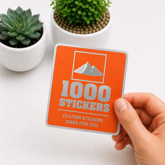 Custom Square Silver Foiling Stickers Colour Paper Sheets | 1000 Stickers