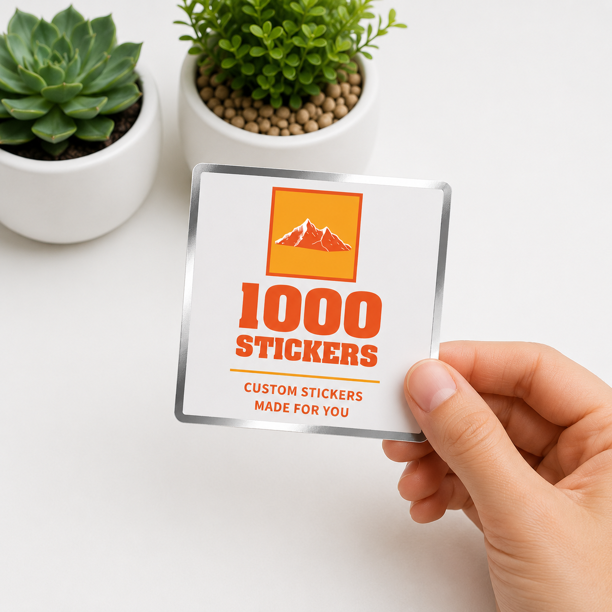 Custom Square Silver Foiling Stickers | 1000 Stickers