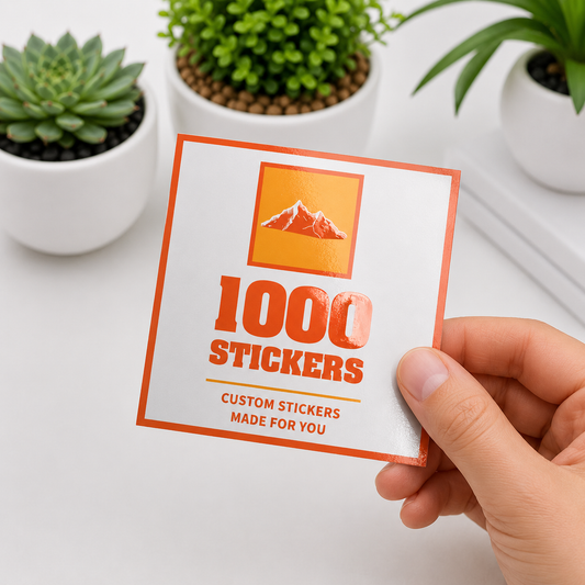Custom Square Spot UV Stickers | 1000 Stickers