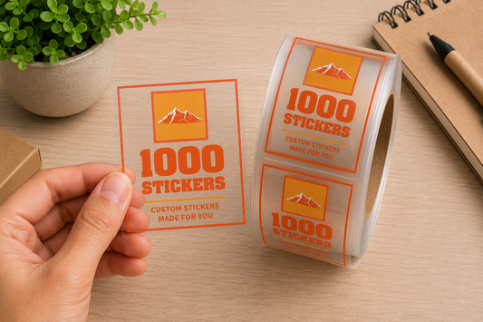 Custom Clear Roll Labels Stickers | 1000 Stickers